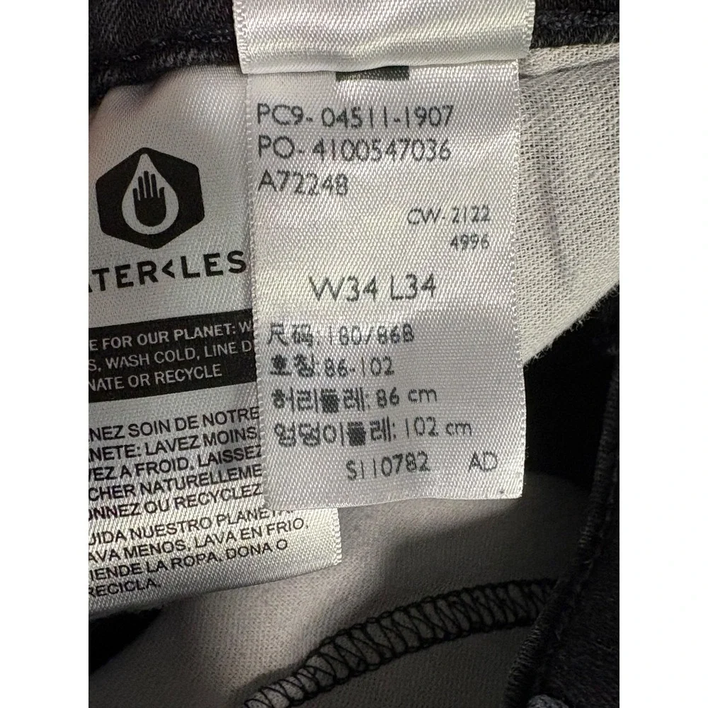 Levis 511 Jeans Mens 34x32 Dark Wash Black Slim Fit Straight Leg Stretch Denim